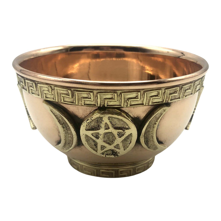Triple Moon Copper Offering Bowl