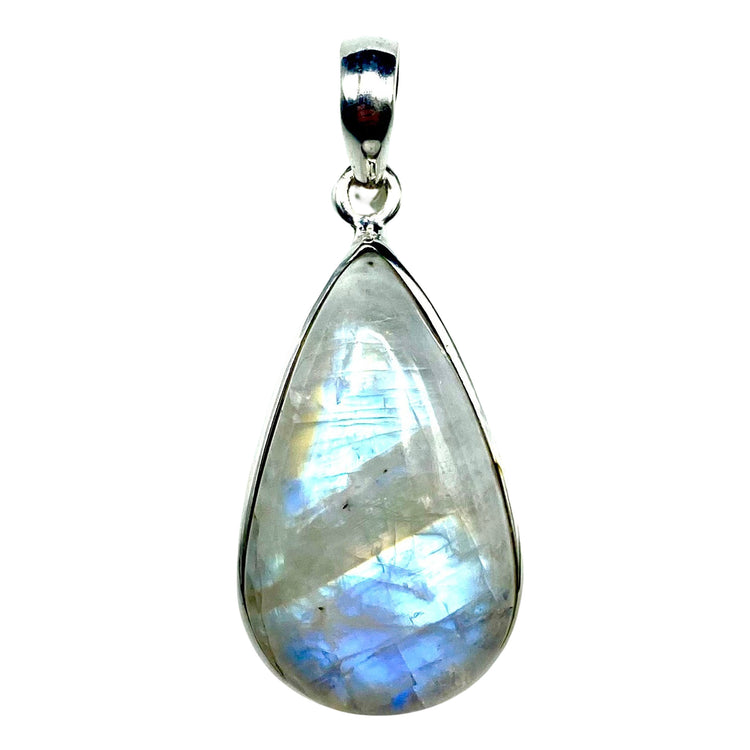Moonstone Rainbow Sterling Silver Pendant