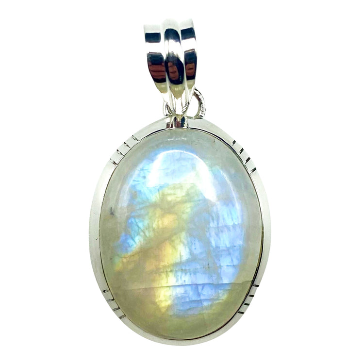 Moonstone Rainbow Sterling Silver Pendant