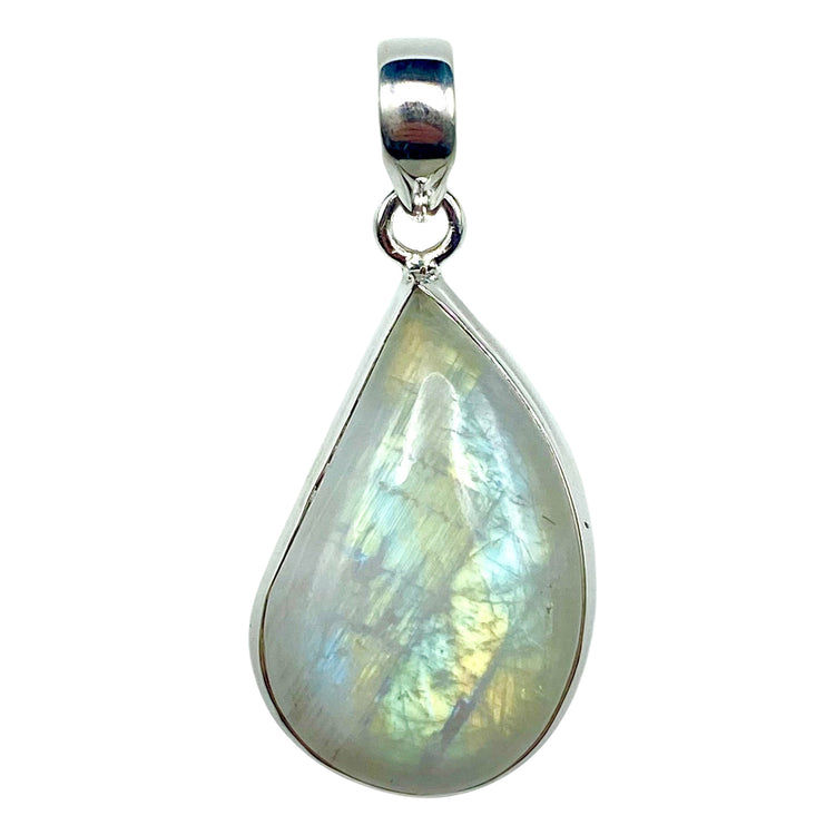 Moonstone Rainbow Sterling Silver Pendant