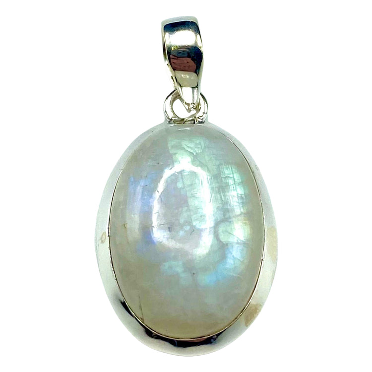 Moonstone Rainbow Sterling Silver Pendant