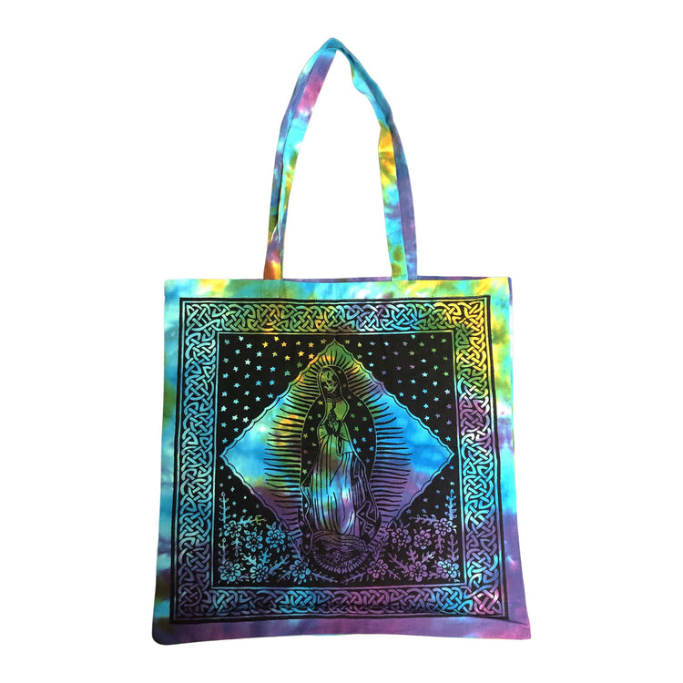 Santa Muerte Tie-Dye Tote Bag