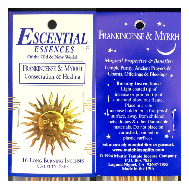 Frankincense and Myrrh Escential Essence Incense