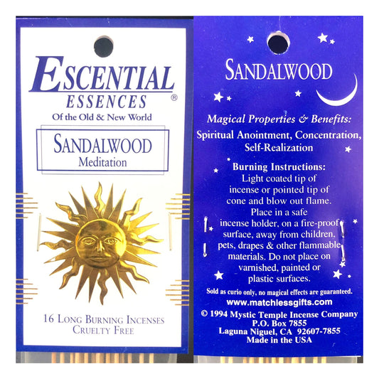 Sandalwood Escential Essence Incense