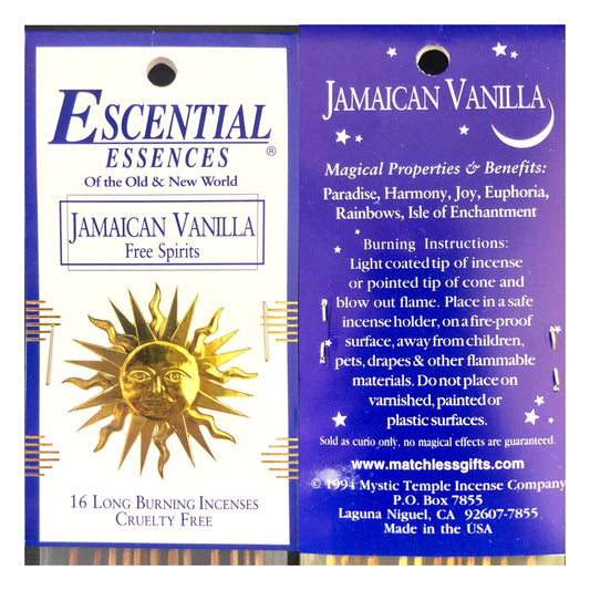 Jamaican Vanilla Escential Essence Incense