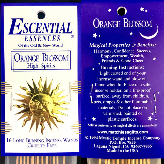 Orange Blossom Escential Essence Incense