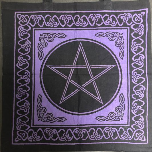 Pentacle Celtic Knotting Black/Purple Tote Bag