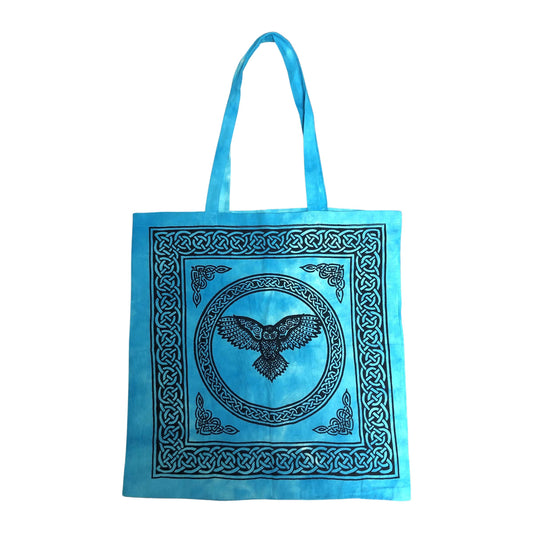 Celtic Owl Blue Tote Bag